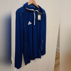 adidas Royal Blue Long Sleeve Hooded Pullover